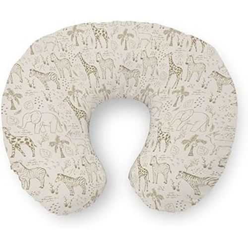 Cute Animals Safari Nursing Pillow Covers Boho Giraffe Zebra Elephant Trees Leaves Soft Stretchy Removable Covers for Breastfeeding Pillows Wild Animals Pillow Slipcover for Baby Girls Boys Newborn