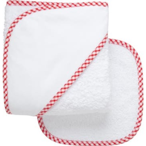 Big Check Trim Hooded Towel & Washcloth Set