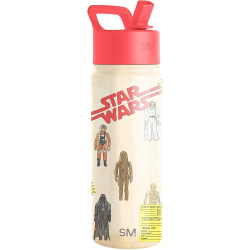 Simple Modern Kids Summit Water Bottle with Straw Lid | Star Wars 18oz Stainless Steel Cup Insulated Tumbler for Boys, School| Star Wars Retro Vibe