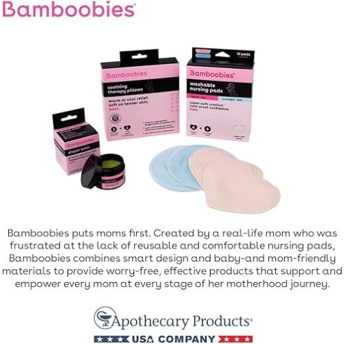 Bamboobies Nursing Pads, Ultra-Soft Velour, Reusable, Washable & Leak-Proof, 6 Regular and 6 Overnight Pads for Breastfeeding