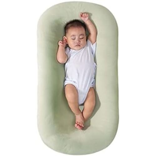 Baby Lounge Pillow for Newborn 0-24 Months, Newborn Lounger Nest Sleeping for Baby in Bed, Infants Lounger for Boys & Girls (Green,0-8Months)