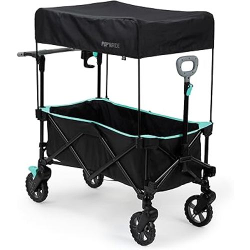 Summer Infant Ingenuity Pop 'N Ride Lightweight Stroller Wagon - Face-to-Face Seats for 2 with 3-Point Harnesses & Sun Canopy
