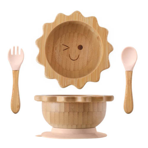 Sunflower Bamboo Suction Bowl Set