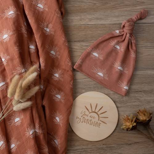 Organic Muslin Swaddle and Hat Set