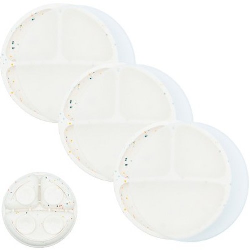 WeeSprout Suction Plates for Babies & Toddlers 100% Silicone Divided Design - With Lids, 3 Pack