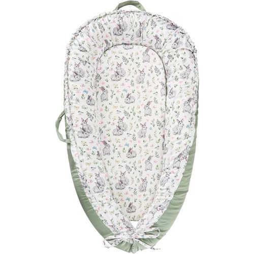 TANOFAR Baby Nest Cozy Portable and Washable Baby Lounger for Newborn,100% Breathable Cotton Soft Infants Nests Cover for Newborn as a Gift (Rabbit)