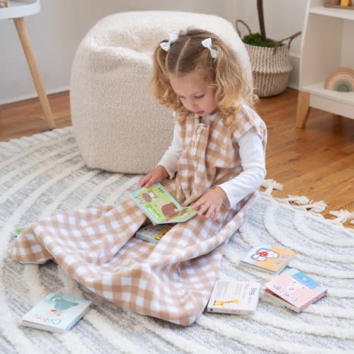 Tan Gingham Micro-Fleece Sleep Sack | HALO