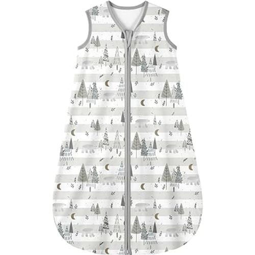 Yoofoss Baby Sleep Sack 0-6 Months 0.5 TOG Baby Wearable Blanket, 100% Cotton Infant Toddler Sleeping Sack 2-Way Zipper Lightweight Sleepsack, Grizzly