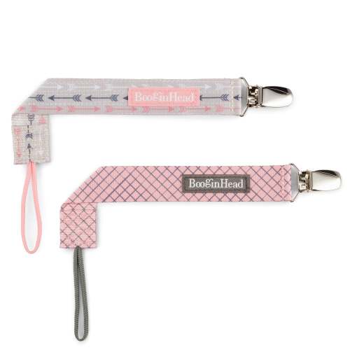 BooginHead Universal Pacifier Clips, Infant Toddler Boys and Girls, Pink Arrows