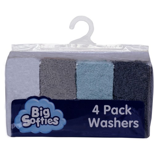 Big Softies Cotton Washers 4 Pack - Blue
