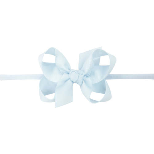 Medium Grosgrain Bow on Baby Headband - Millennium Blue