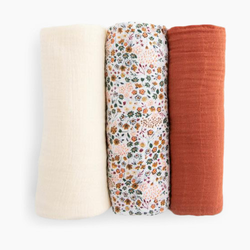 Little Unicorn Cotton Muslin Swaddle Blanket 3 Pack - Pressed Petals