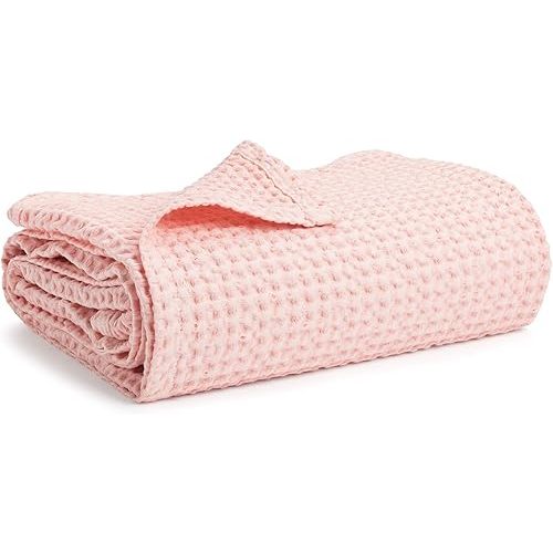 Simka Rose Waffle Baby Blanket Cotton Soft Breathable Swaddle Blanket for Baby Nursery, Stroller & Crib Blanket - Baby Receiving Blankets for Boys & Girls Gender Neutral Toddler Blanket