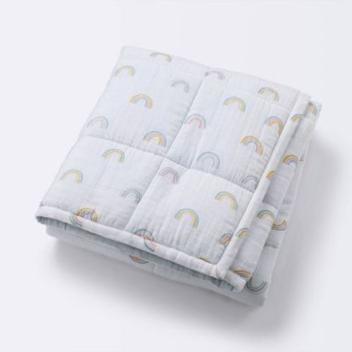 Muslin Quilt Baby and Toddler Blanket - Rainbow - Cloud Island™