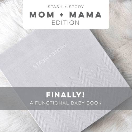 Modern Baby Book & Keepsake Box: Mom + Mama Edition, Pregnancy to 10 Years