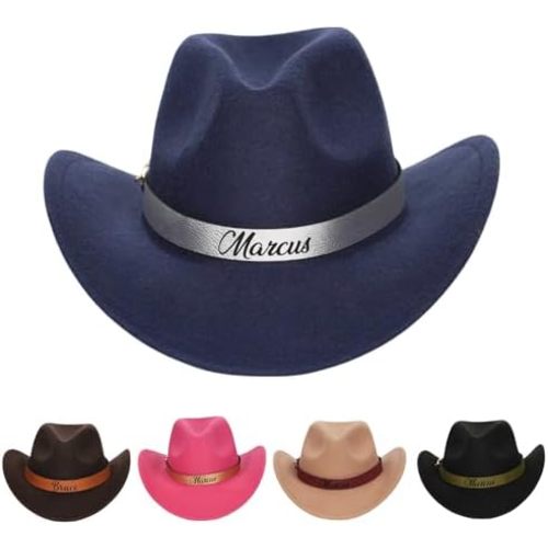 TNYKER Personalized Boys Cowboy Hats for Kids Ages 2-8, Leather Hatband Toddler Cowboy Hat, Western Cowgirl Hat for Girls