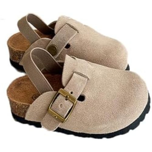 Toddler Clogs Kids Suede Clogs Boys Girls Sandals Cork Adjustable Buckle Mules