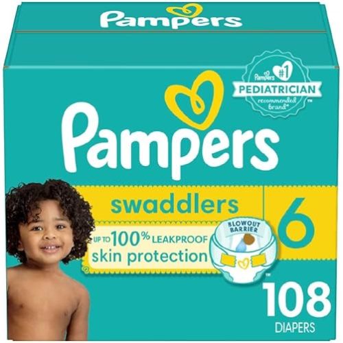 Pampers Swaddlers Newborn Diapers - Size 0, 140 Count, Ultra Soft Disposable Baby Diapers