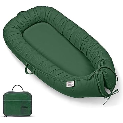 EAQ Baby Lounger Cover Snuggle Me Lounger, Portable Baby Nest Cover Breathable & Soft, Organic Cotton Baby Lounger Pillow, Safe Baby Bassinet for Travel, Playtime