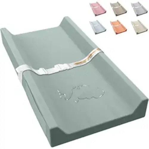 Vegan Leather Baby Changing Pad, Waterproof & Wipeable Soft Diaper Changing Mat 32“ x 16.6" Comfortable Infant Changing Station for Dresser & Table