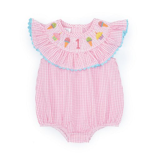 Mud Pie Baby Girls 1st Birthday Seersucker Bubble