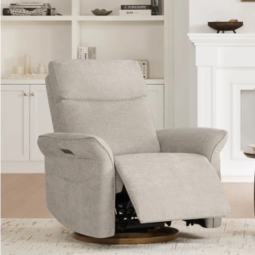 Vinca Power Swivel Nursery Glider Recliner with Power Lumbar & Headrest