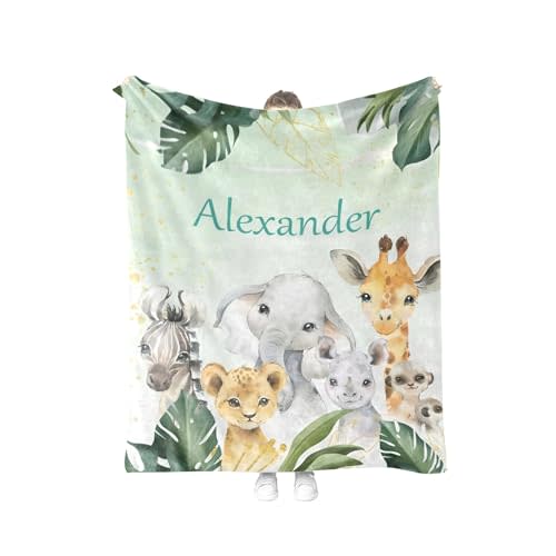 Diyrap Personalized Baby Blanket for Boys - Custom Name Blanket for Birthday Gift