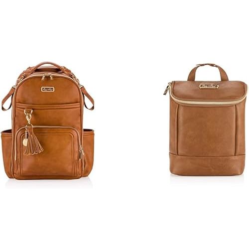 Itzy Ritzy Boss Plus + Insulated Bottle Bag, Cognac