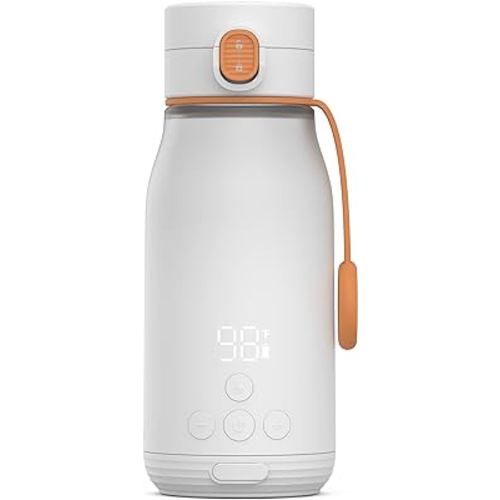 BuubiBottle Portable Milk Warmer for Baby by Quark - Rechargeable USB Bottle Warmer for Breastmilk, Water & Formula - Precise Temperature Control up to 122ºF - Breast Milk Warmer with LED Display