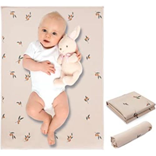 Vegan Leather Baby Changing Mat - Wipeable Portable Changing Pad, Foldable Travel Changing Mat for Baby, Newborns (Branch,20"*28")