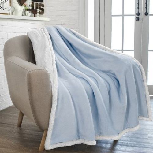 PAVILIA Premium Faux Shearling Fleece Throw Blanket for Bed, Reversible Warm Blanket for Couch Sofa