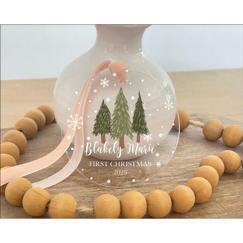 Baby's First Christmas Ornament, Acrylic Baby Gift, Baby Shower Gift, Baby's First Christmas 2025, Newborn Ornament Gifts, Keepsake