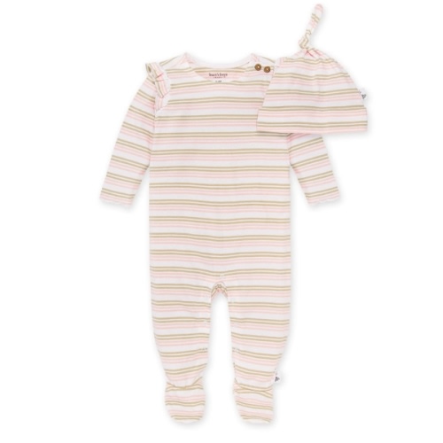 Coastal Stripe Flutter Jumpsuit & Knot Top Hat Set - 3-6 Months