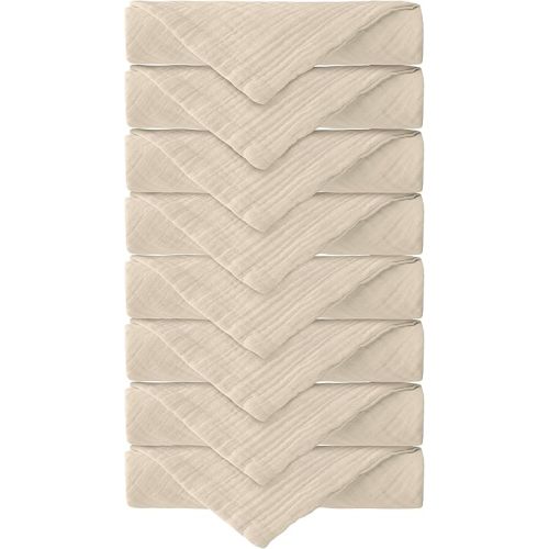 Muslin Baby Washcloths, 100% Cotton, Super Soft Absorbent, wash Cloths for Babies, Baby Wipes, Face Towels, 11"x11", Newborn Essentials – Pack of 8