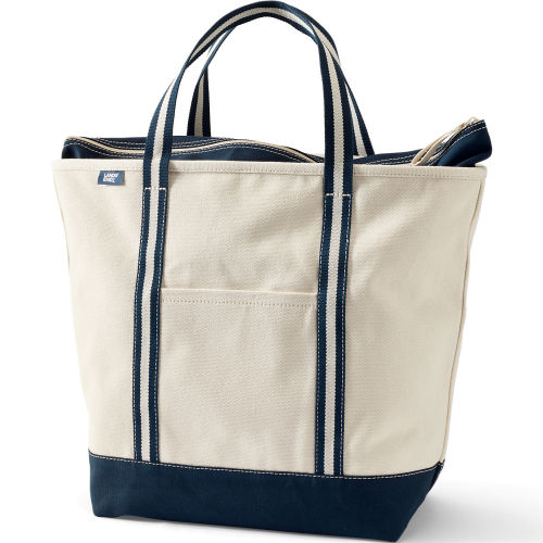 Extra Large Natural 5 Pocket Open Top Canvas Tote Bag | Lands' End