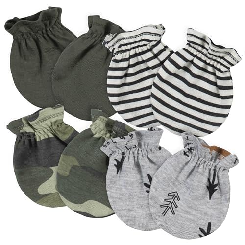 Gerber 4 Pairs Baby Mittens (Bear/Green)