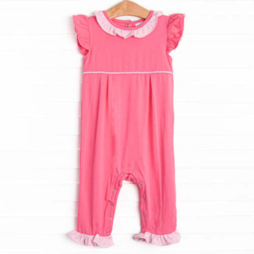 Frannie Ruffle Romper, Pink – Stitchy Fish