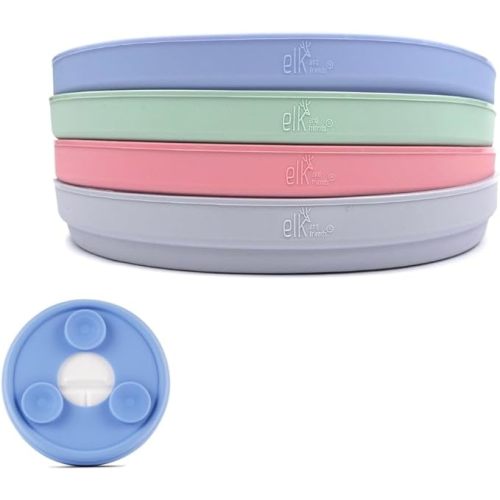 Elk and Friends Kids 6.7" Porcelain Plate Silicone Suction Sleeves | Microwave & Dishwasher Safe