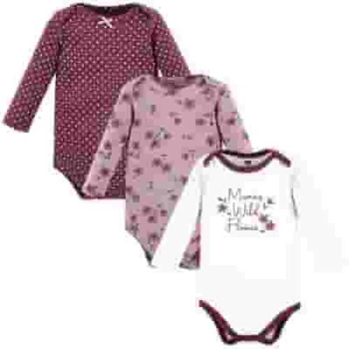 Hudson Baby Cotton Long-Sleeve Bodysuits, 3-Pack, Newborn- 24 Months