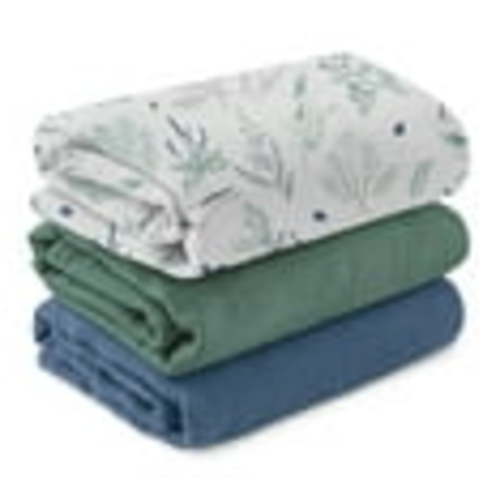 Gllquen Baby 3-Pack Muslin Organic Cotton Swaddle Blankets for Newborn Infant Boys Girls 38"x40", Perky Fawn