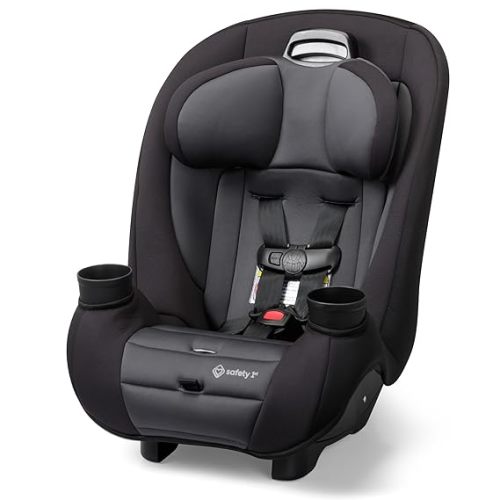 Convertible Car Seat, Slim Fit Design, Rear & Forward-Facing, 5-Position Headrest, 3-Across Fit, Travel-Friendly with Machine-Washable Seat Pad, Smokey Haze