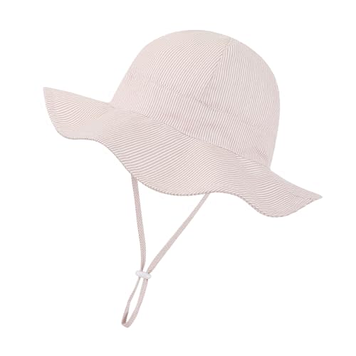 Baby Girl Sun Hat Toddler Beach Hats with UPF 50+ Protective Infant Summer Hat with Wide Brim Baby Girls Bucket Hat Swim Hat