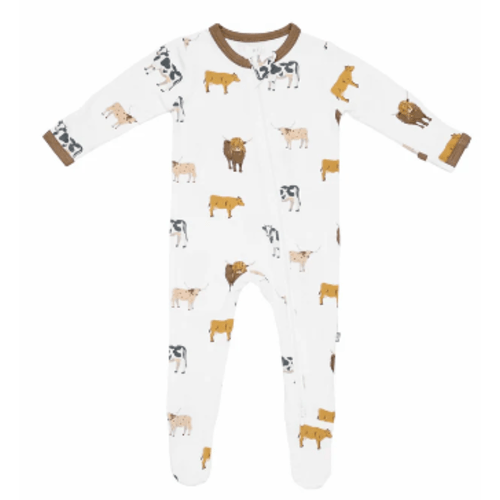 Zip Footie - Moo