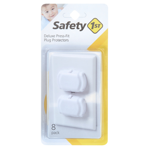 Safety 1ˢᵗ Deluxe Press-Fit Plug Protectors (8pk), White