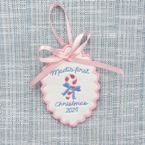 First Christmas monogram ornament