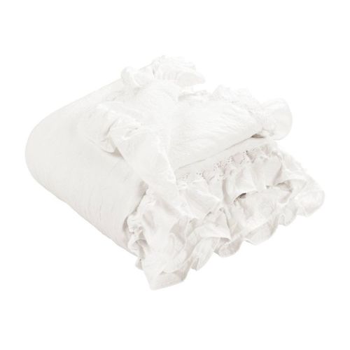 Lush Décor Ella Lace Ruffle Baby Throw Blanket - White
