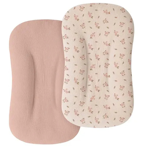 Mi Flor Muslin Baby Lounger Cover – Snug Fit for Snuggle Me Organic Infant Lounger – Ultra Soft, Breathable, CPC Certified, Non-Shrink – 30.7x20