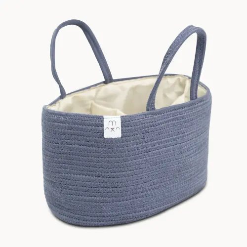 Cotton Rope Diaper Caddy Organizer- Folkstone Grey – Itty Bitty Bella
