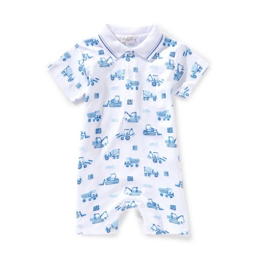 Kissy Kissy Baby Boys Newborn-24 Months Short Sleeve Construction Truck-Printed Shortall