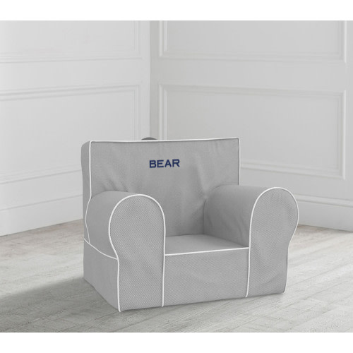 My First Anywhere Chair®, Gray with White Piping